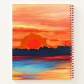 Vivid Ocean Sunset in Fiery Orange Notizblock (Rückseite)