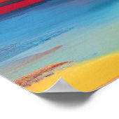 Vivid Ocean Sunset in Fiery Orange Poster (Ecke)