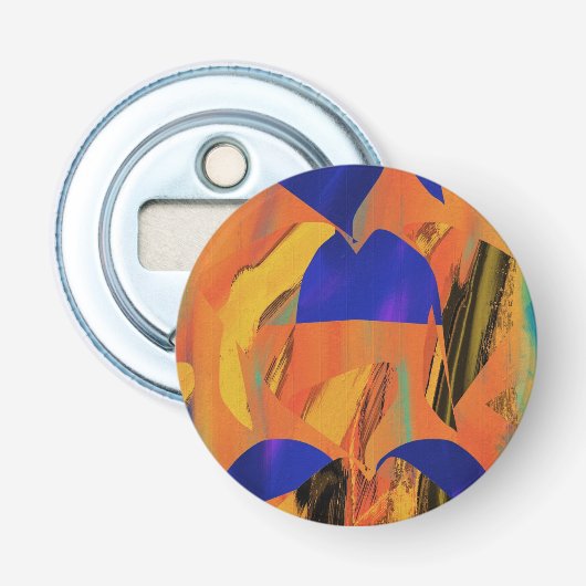 Vivid Orange Abstrakt Button Flaschenöffner (Vorderseite)
