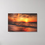 Vivid Orange Beach Sunset Leinwand<br><div class="desc">Vivid Orange Beach Sunset Leinwand</div>