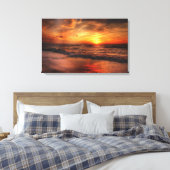 Vivid Orange Beach Sunset Leinwand (Insitu (Schlafzimmer))