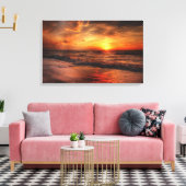 Vivid Orange Beach Sunset Leinwand (Insitu (Wohnzimmer))