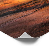 Vivid Orange Beach Sunset Poster (Ecke)