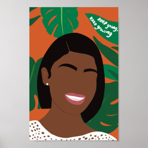 Vivid Orange Behielt Behaltend wachsen Poster