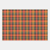 Vivid Orange, Green & Gold Kariert Geschenkpapier Set (Vorderseite 3)