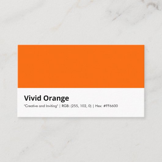 Vivid Orange | "Kreativ und einladend" Visitenkarte (Vorderseite)