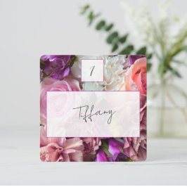 Vivid Orchid Florals Place Setting Card Mitteilungskarte