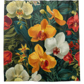 Vivid Orchid Medley Watercolor Duschvorhang (Vorderseite)