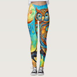 Vivid Owl Celestials: Wunder und Magie Leggings