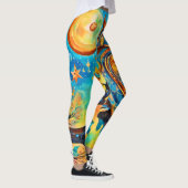 Vivid Owl Celestials: Wunder und Magie Leggings (Rechts)