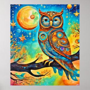 Vivid Owl Celestials: Wunder und Magie Poster