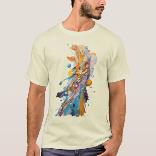 Vivid Paint Splash Abstract T-Shirt (Vorderseite)