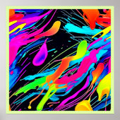 Vivid Paint Spritzers Design Poster (Vorne)