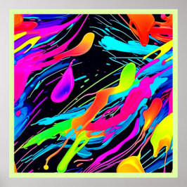 Vivid Paint Spritzers Design Poster