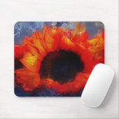 Vivid Painterly Orange Sunflowers Mouse Pad Mousepad (Mit Mouse)