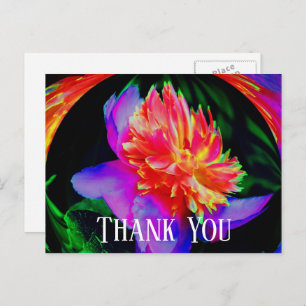 Vivid Peony Abstrakt Floral Vielen Dank Postcard Postkarte