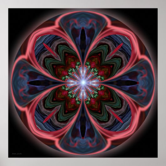 Vivid Petals Mandala - Print Poster (Vorne)