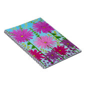 Vivid Pink Blume Zeichnend auf Blue Notizblock (Rechte Seite)