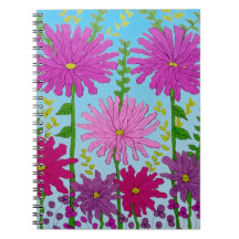 Vivid Pink Blume Zeichnend auf Blue