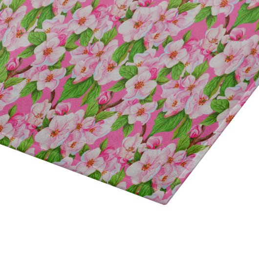 Vivid Pink Cherry Blossom Schneid Board Schneidebrett (Ecke)