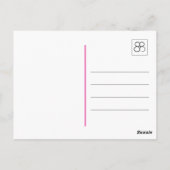 Vivid Pink Cosmos Blume mit Bienenpostkarte Postkarte (Rückseite)