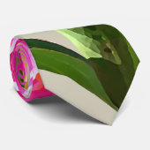 Vivid Pink Peony Krawatte (Gerollt)