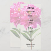 Vivid Pink Peony Menükarte (Vorne/Hinten)