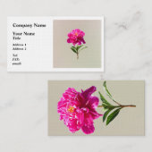 Vivid Pink Peony Visitenkarte (Vorne/Hinten)