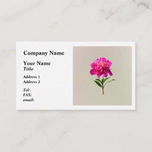 Vivid Pink Peony Visitenkarte