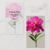 Vivid Pink Peony Visitenkarte (Vorne/Hinten)