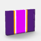 Vivid Pink Royal Lila Racing Streifen Fotoblock (Links)