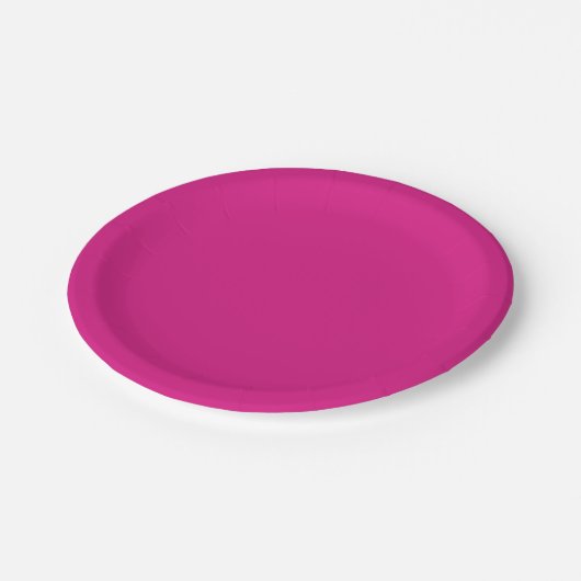 Vivid Pink Solid Color Pappteller (Schrägansicht)
