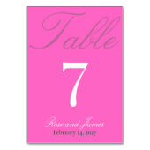 Vivid Pink Y2K Gothic Wedding Tischnummer (Rückseite)