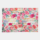Vivid Pinks Floral Pattern Küchentücher (Horizontal)