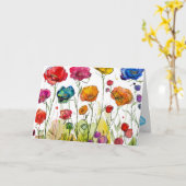 Vivid Poppy Panorama Mutter Tageskarte Karte (Gelbe Blume)