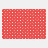 Vivid Poppy Red & White Polka Dots Klassisches Mus Geschenkpapier Set (Vorderseite)