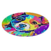 Vivid Puppy Vibes Art Design Schneidebrett (Ecke)