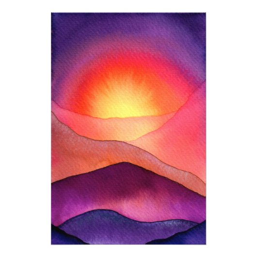 Vivid Purple And Orange Sunset Fotodruck (Vorne)