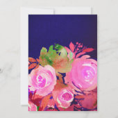 Vivid Purple Modern Spring Floral Bouquet Wedding Einladung (Rückseite)