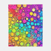 Vivid Rainbow Bubble Abstraction Fleecedecke (Vorderseite)