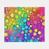 Vivid Rainbow Bubble Abstraction Fleecedecke (Vorderseite (Horizontal))