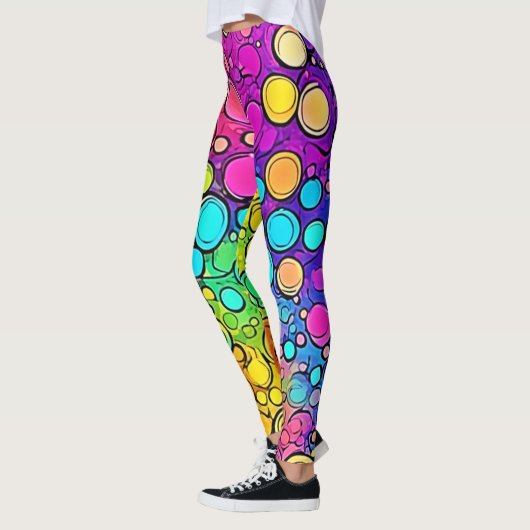 Vivid Rainbow Bubble Abstraction Leggings (Links)