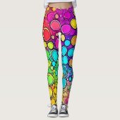 Vivid Rainbow Bubble Abstraction Leggings (Vorderseite)