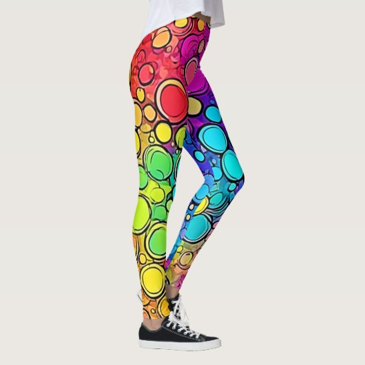 Vivid Rainbow Bubble Abstraction Leggings (Rechts)