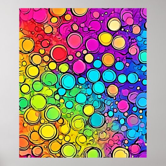 Vivid Rainbow Bubble Abstraction Poster (Vorne)