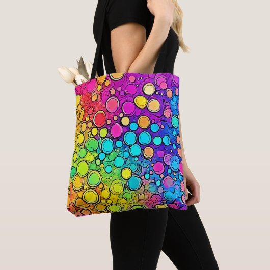 Vivid Rainbow Bubble Abstraction Tasche (Von Nahem)