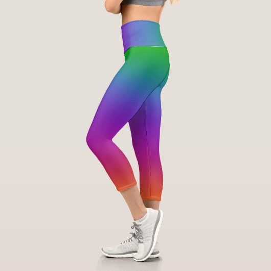 Vivid Rainbow Capri Leggings (Links)