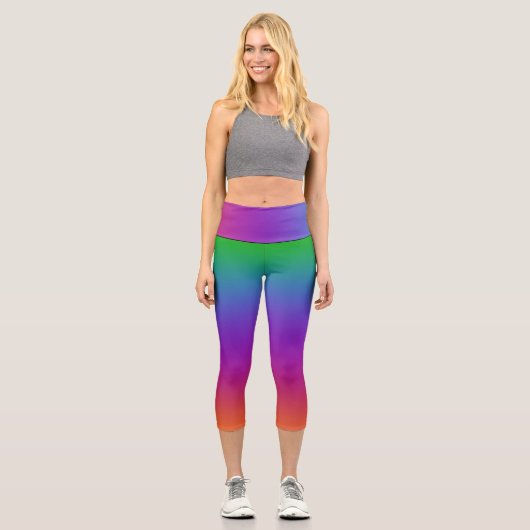 Vivid Rainbow Capri Leggings (Vorderseite)