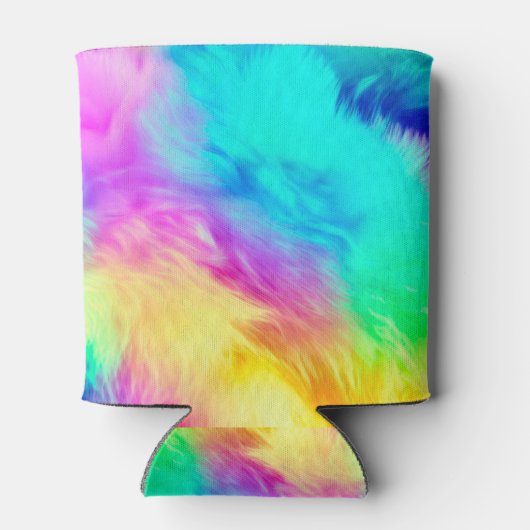 Vivid Rainbow Fluffy Fur Texture-75201 Dosenkühler (Rückseite)