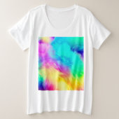 Vivid Rainbow Fluffy Fur Texture-75201 Große Größe T-Shirt (Design vorne)